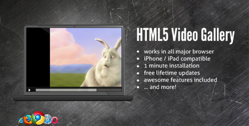 HTML5 Blue Video Gallery